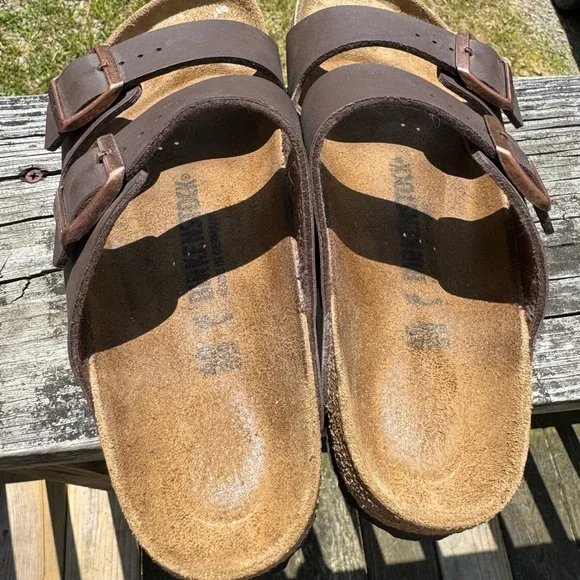 Birkenstock Birkibuc Mocha Arizona Sandals - Picture 4 of 5